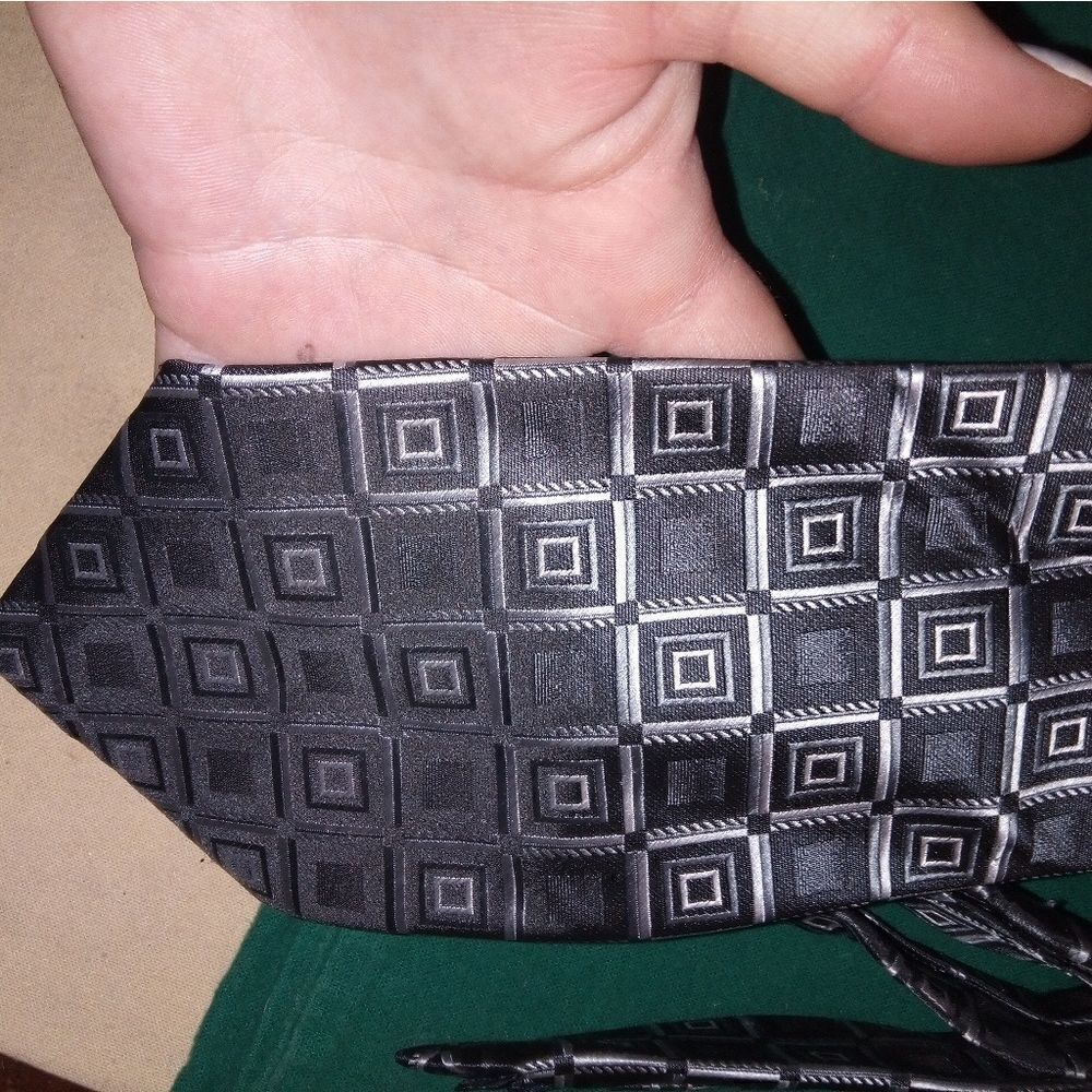 Black and White square design, pierre cardin tie